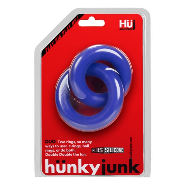 DUO Linked Cock/Ball Rings by Hunkyjunk Cobalt - Image 2