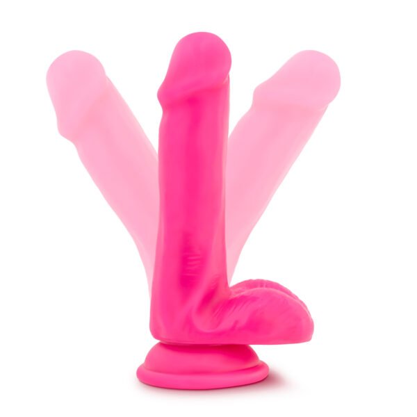 Neo Dual Density Cock With Balls 6in Neon Pink - Image 6