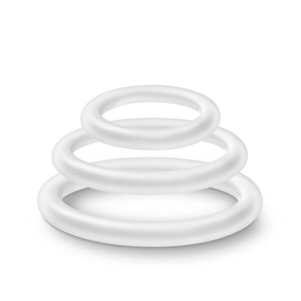 Performance Silicone Cock Ring 3 Pc Set White Glow - Image 3