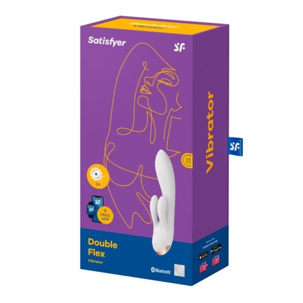 Satisfyer Double Flex App Rabbit Vibrator White - Image 4