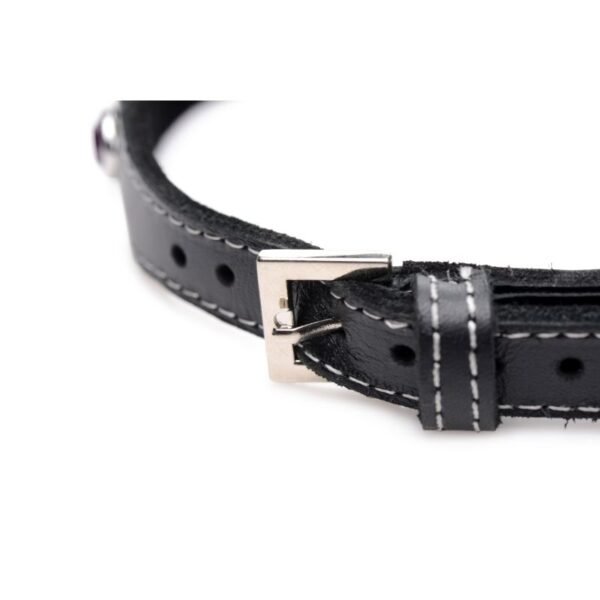 Bling Vixen Leather Choker w Clear Rhinestones - Image 4