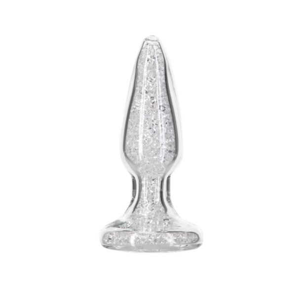 Pillow Talk Fancy Luxurious Glass Anal Plug w Clear Gem - Image 2