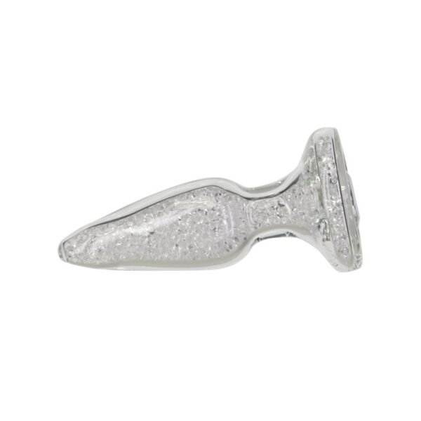 Pillow Talk Fancy Luxurious Glass Anal Plug w Clear Gem - Image 3