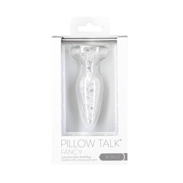 Pillow Talk Fancy Luxurious Glass Anal Plug w Clear Gem - Image 4