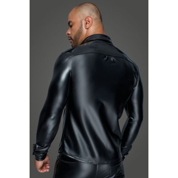 Powerwetlook PVC Long Sleeved Shirt w Button Placket - Image 3