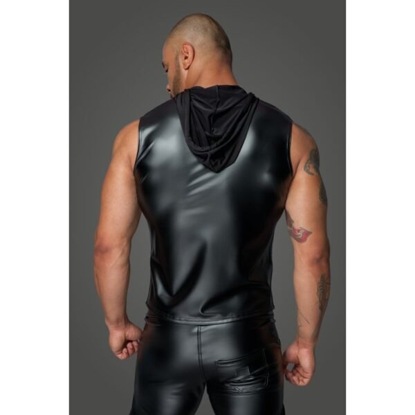 Powerwetlook Sleeveless Hooded Shirt w 2 Way Zipper - Image 3