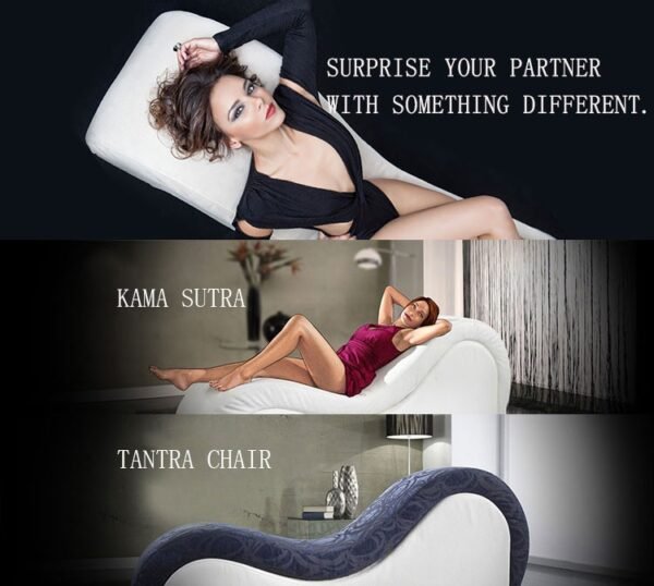 Kama Sutra Mebon Chaise Love Lounge Red w Black Pillows - Image 11