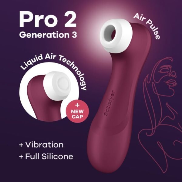 Satisfyer Pro 2 Gen 3 Clitoral Stimulator Wine Red - Image 4