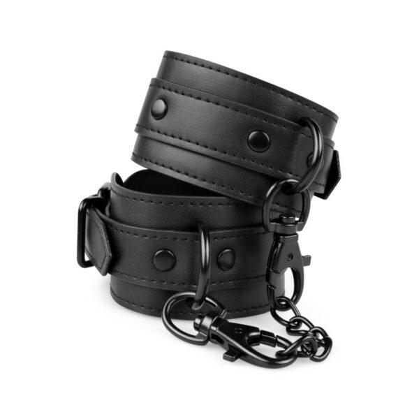 Faux Leather Handcuffs Black - Image 2