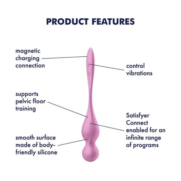 Satisfyer Love Birds 1 Kegel Pelvic Floor Trainer w Connect App Pink - Image 4